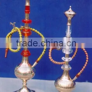 Brass & Wooden Hookah With Acrylic thumbnail-1