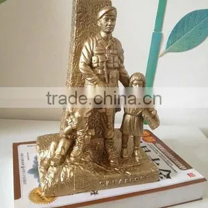 Cast Iron Soldier Sculpture Crafts With Brass Color Finished for Home Decorative thumbnail-1