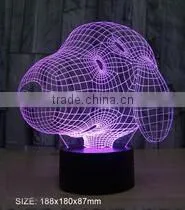 USB Cable 3D Desktop Light Dog Shape Optical Illusion Kids Night Light thumbnail-1
