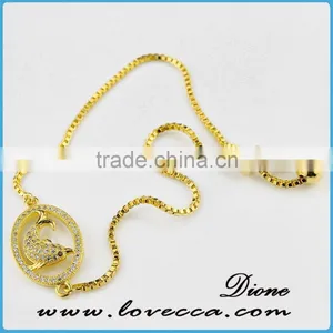 Adjustable Micro Pave CZ Bracelet,Cubic Zirconia Chain Bracelet for Girls and Women thumbnail-6