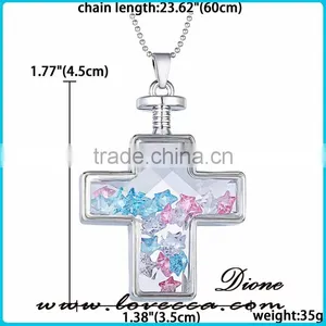 Handmade Colorful Natural Flower Glass Necklace thumbnail-2