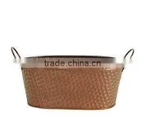 Copper Plated Hammered Planters thumbnail-1