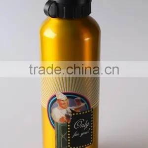 Gold Color Aluminum Water Bottle With Plastic Cap thumbnail-4