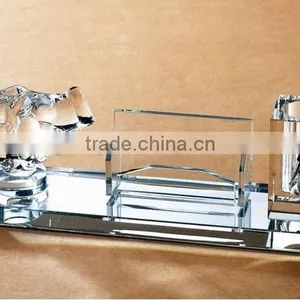 Hot Sell Crystal Glass Pen Holder Name Card Holder Business Gifts thumbnail-1
