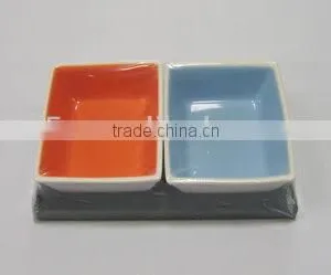 2pcs Customized Ceramic Tapas Serving Dish Set,snack Tray thumbnail-1