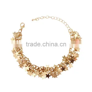 Layered Gold Tiny Stars Charms Bracelet Gold Stars Chain Bracelet thumbnail-1