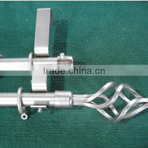 Satin Nickle Metal Curtain Rod With Popular Finals With Best Quality thumbnail-2