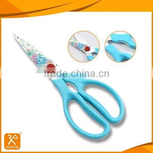 8-1/4'' High Quality Non-stick Colorful Pattern Printing Kitchen Scissors thumbnail-1