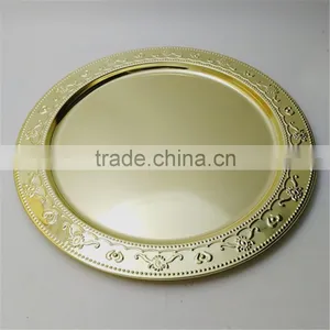 Cheap Wholesale Wedding Gold Silver Beaded Charger Plates thumbnail-3