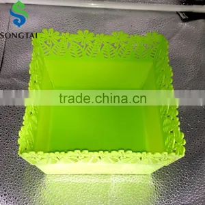 Plastic Fruit Tray With Lace Brim in Square Shape thumbnail-1