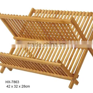 New Product for 2017 Moso Bamboo Folding Dish Rack/Drainer thumbnail-1