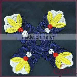 Colorful China Design Shining Poly Embroidery Cotton Lace Fabric for Dress/ Tops thumbnail-6
