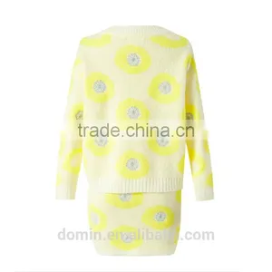 Wholesale New Design Long Sleeve Blouse Top And Skirt 2pcs Co-ord Set thumbnail-2
