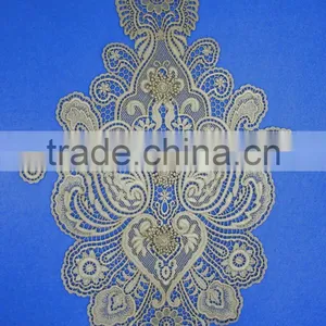 Color Corded Embroidery Bridal Lace Applique Wedding Dresses DIY Lace Applique Motif Corded & Embroidered Lace Applique thumbnail-6