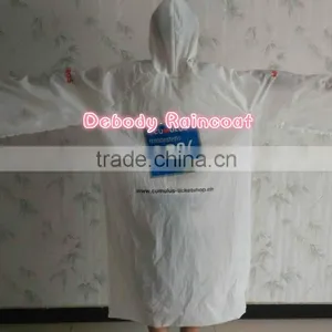Adult Waterproof 100% PEVA Raincoat Printing Logo thumbnail-1