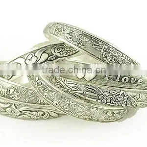 2016 Antique Silver Cuff Bangle New Custom Design Cuff Bangle Wholesale Cheap Zinc Alloy Bangle thumbnail-1
