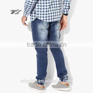 Men Ripped Jeans 2017 Denim Fabric Custom Men's Jeans Pants thumbnail-3