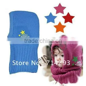 New Wool Korean Cute Stretchy Warm Winter Five-pointed Star Baby Kids Children Cap Hat Beanie Collar Cap 8047 thumbnail-1