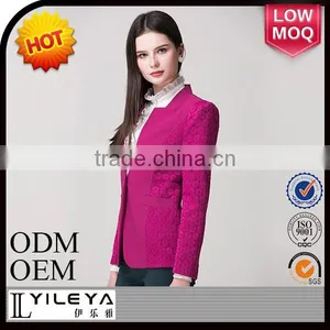 2014 Latest Design Crochet Lace Patchwork Women Business Suit Coat thumbnail-2