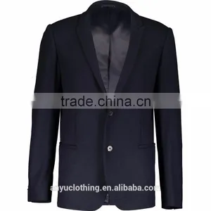 Latest Designer Classic Mens Navy Wool Blend Fitted Blazer Wholesale Price thumbnail-1