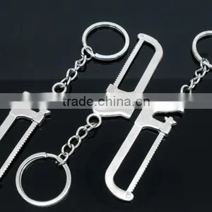 5 Silver Tone Hack Saw Charm Key Chains&Key Rings 120mm thumbnail-3