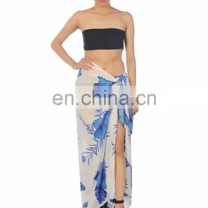 Lofbaz Women's Beach Pareo Sarong Fringeless Wrap Dress Rayon Sexy Cover-up Swimwear Summer thumbnail-5
