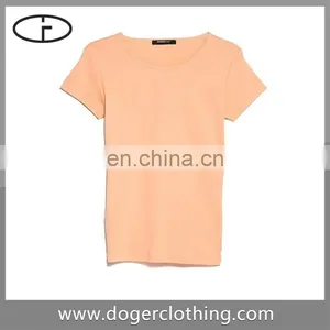 Factory of Ladies Watermelon Color Wide Neck Tshirts thumbnail-1