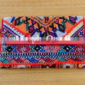 Designer Mirror Work Clutch- Women's Mirror Work Clutch- Hand Embroidered Banjara ClUTCH thumbnail-2