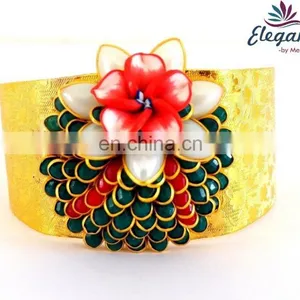 Pachhi Cuff Bracelet-Indian Traditional Pachi Bracelet- Pachi Fashion Bracelet-Wholesale Pachi Jewelry thumbnail-5