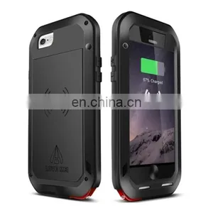 Metal Protective Case With QI Standard Wireless Charger Receiver and Gorilla Toughened Glass Film for IPhone 6 thumbnail-1