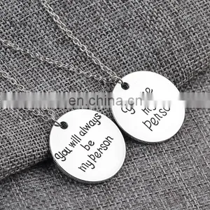 Jewelry 2pcs/set YOU ARE MY PERSON Anchor Pendant Tag Necklace You Will Always be my Person Jewelry Couple for Valentine's Gifts thumbnail-3