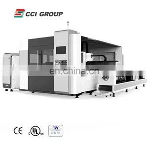 FLC4020GA Hot Sale Whole Cover Exchange Platform 4000w Metal and Non Metal Fiber Laser Cutting Machine thumbnail-3
