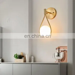 Modern Luxury Copper Wall Lamp Light Creative Glass Wall Scones thumbnail-1