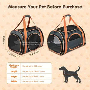 Carrier With Big Space, 5 Mesh Windows, 4 Open Doors for Comfortable Travelling Luxury Designer Dog Carrier thumbnail-4