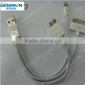 High Quality ! 3 in 1 Micro Super-speed USB Data Cable for Samsung Note3 I5 for Apple thumbnail-1