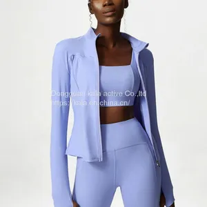 Plus Sizes Winter Custom Brand Yashion Logo Sport Yoga Wear Jacket Zipper Yoga 3-piece Set thumbnail-5