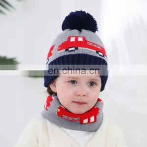6 Months ~ 3 Years Old Winter Baby Hat For Girls And Boys Scarf Suit Warm Soft Children Pom Hat Knitted Skullies Baby Beanie Ha thumbnail-4