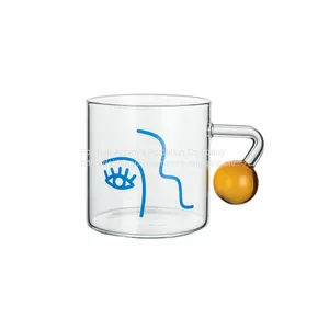 High Quality Glass Cup for Coffee and Milk Wholesale Glass Cup for the Young thumbnail-5