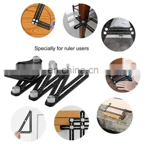 COOFIX Tile Hole Locator Adjustable Tool Masonry Glass Fixed Angle Measuring Ruler Universal Angular Template 4/6/12 Slides/fold thumbnail-3