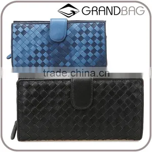 Good Quality Soft Sheepskin Wallet Hand Knitting Long Style Purse Hot Selling Lgenuine Leather Wallet thumbnail-1