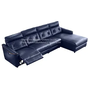 Italian-Style Sofa Cinema Living Room Minimalist Combination First Layer Cowhide Corner Sofa thumbnail-1