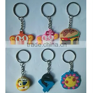 3D Cartoon Debossed Silicone Keychain, Bulk Custom Soft PVC Key Rings for Promotion thumbnail-1