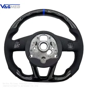For Audi A4 B9 Carbon Fiber Punched Leather Steering Wheel With S /RS Logo Accembly thumbnail-2