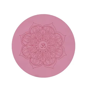 Customized Elevated Round Eco-Friendly Suede Fabric Rubber Yoga Mat thumbnail-4