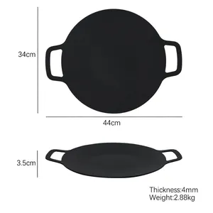 Non-stick Korean Meat Baking Carbon Steel BBQ Grill Plate thumbnail-3