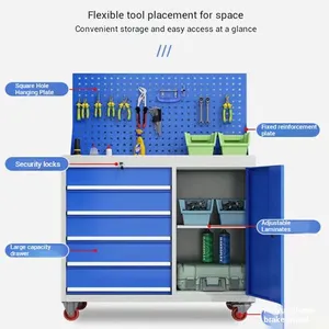 Tool Cabinet on Wheels With Pegboard | Convenient, Multi-Functional Tool Storage | for Automotive Shop Maintenance thumbnail-3
