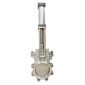 JIS ASME ANSI DN50-DN1200 4in 6in CF8 Knife Gate Valve With Double Action Pneumatic Actuator for Slurry Use thumbnail-1