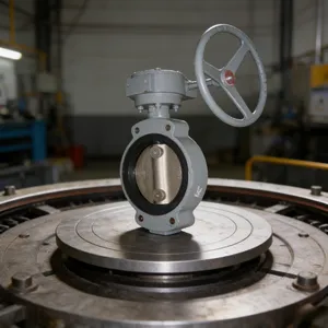 Center Type Marine Wafer Butterfly Valve Gear Drive GB/T 3036-94 thumbnail-1