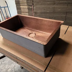Kitchen Sink, Supplying Pure Handmade Kitchen Copper Sinks and Bathroom Basins thumbnail-3