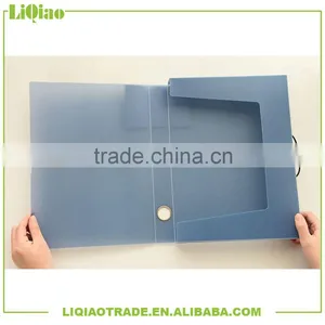 A4 Trasprent /frosted Fashion Plastic File Box With Fastener Suitable for Office thumbnail-1